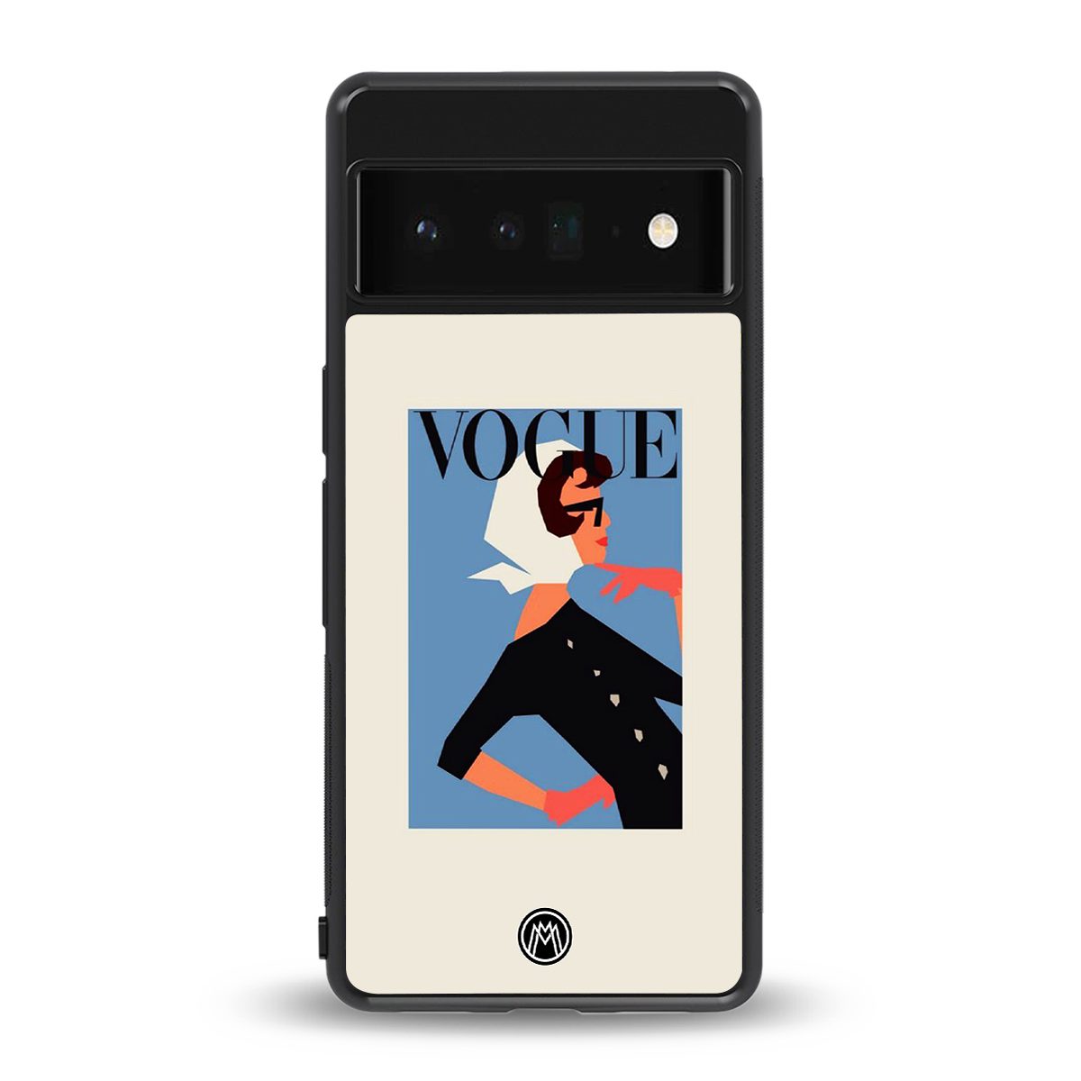 vogue lady back phone cover | glass case for google pixel 6 pro