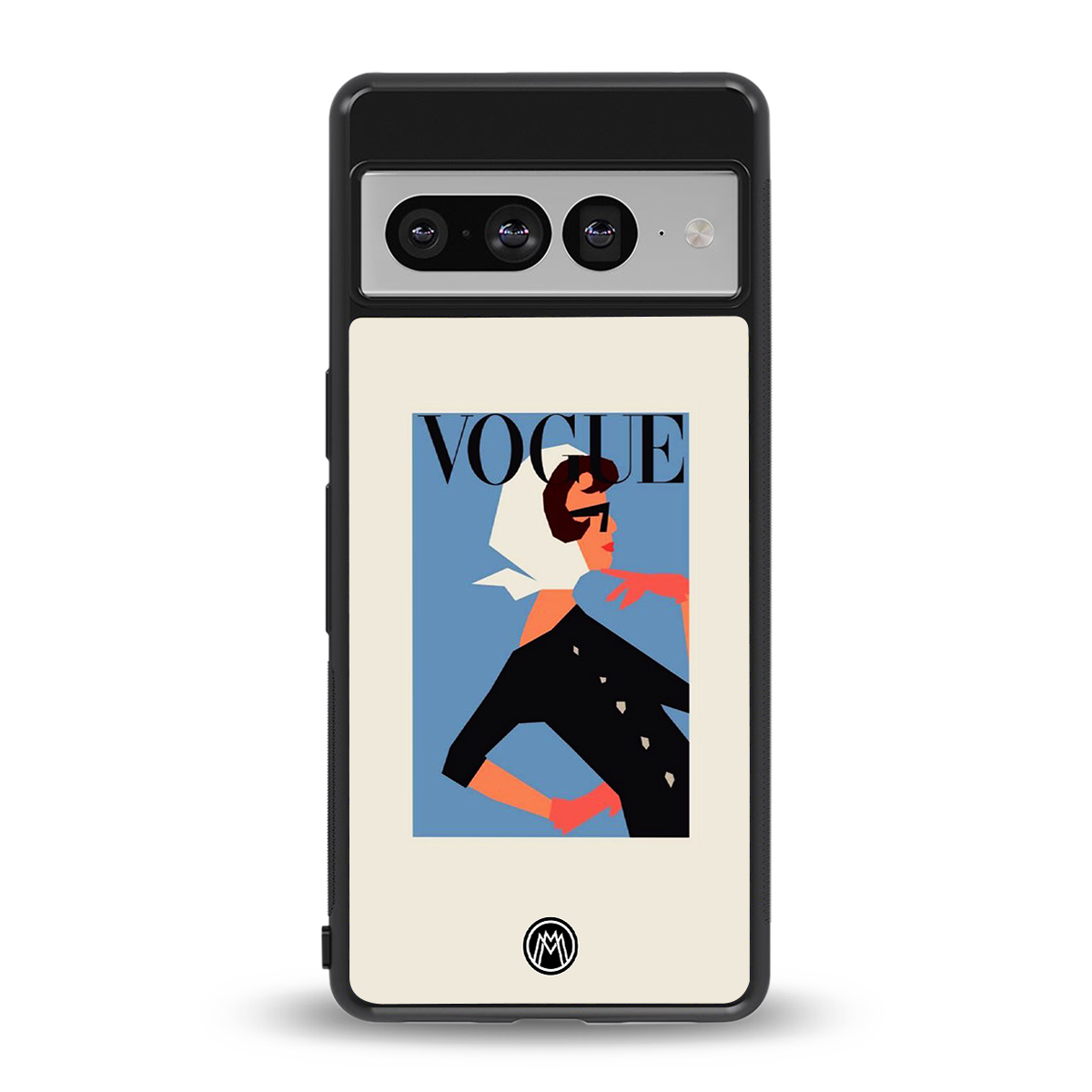 vogue lady back phone cover | glass case for google pixel 7 pro