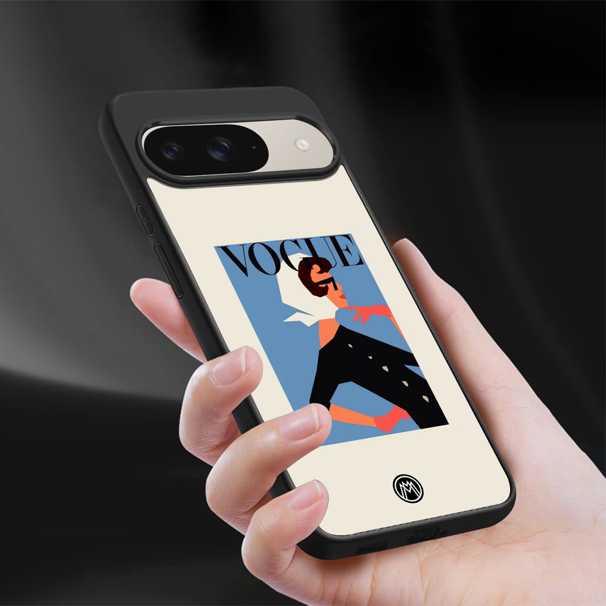 vogue lady back phone cover | glass case for google pixel 9