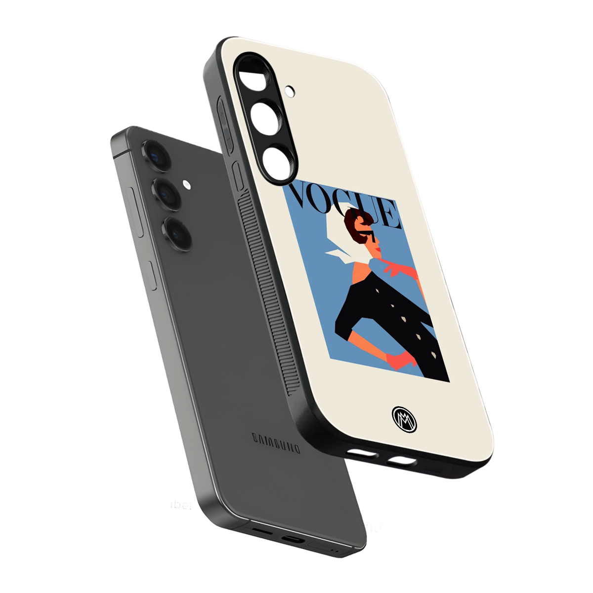 vogue lady back phone cover | glass case for samsung galaxy s23