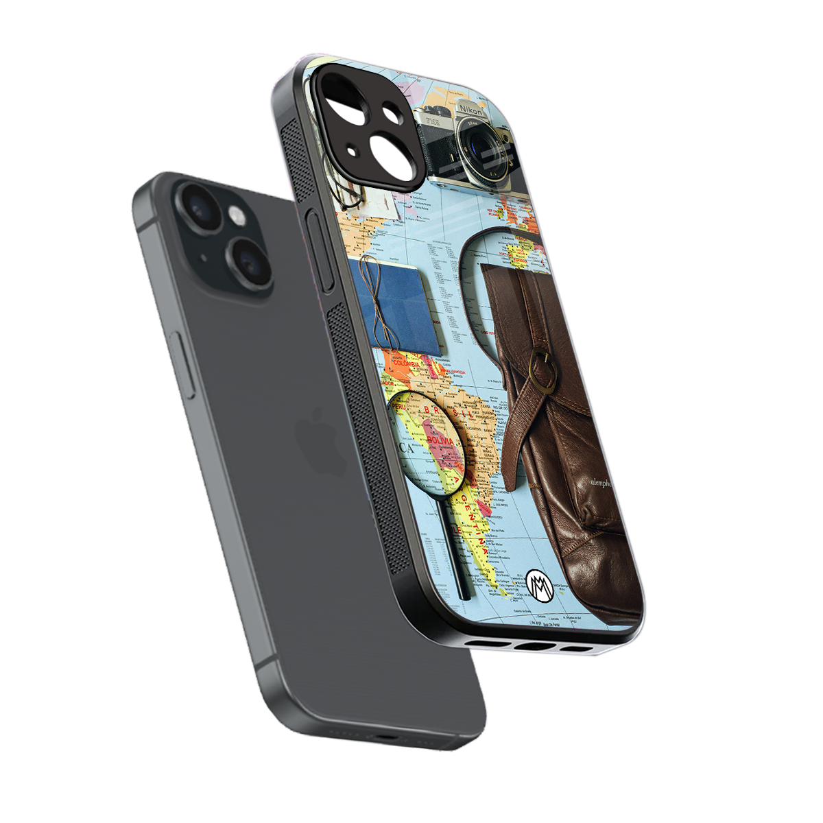 wanderlust back phone cover | glass case for iphone 13 mini