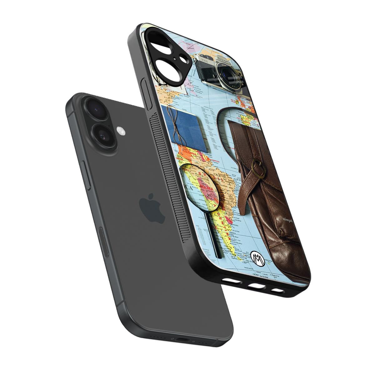 wanderlust back phone cover | glass case for iphone 16 plus