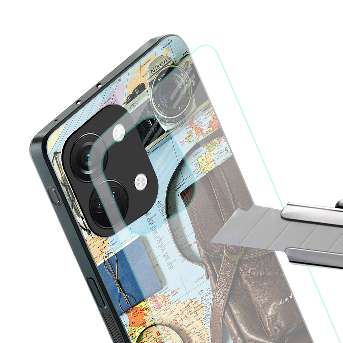 wanderlust back phone cover | glass case for oneplus nord 3