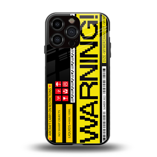 warning back phone cover | glass case for iphone 13 pro max