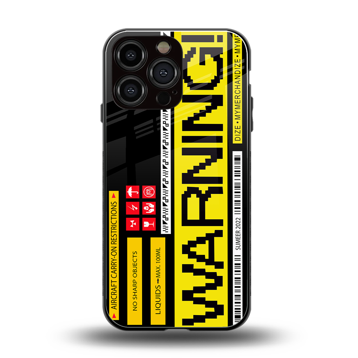warning back phone cover | glass case for iphone 14 pro max