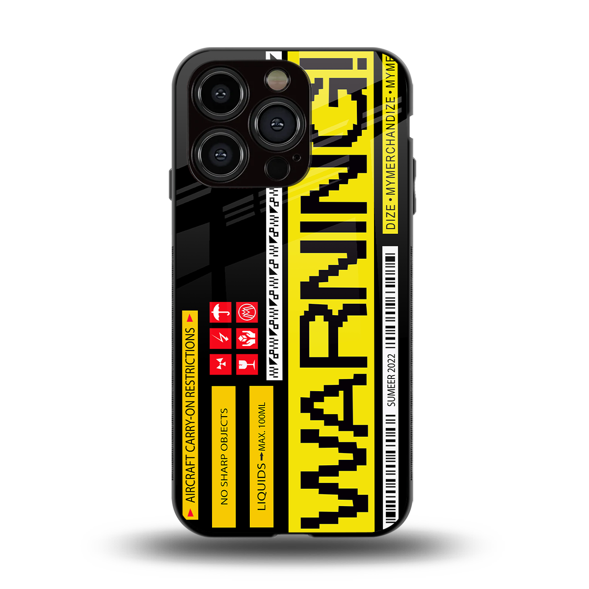 warning back phone cover | glass case for iphone 14 pro