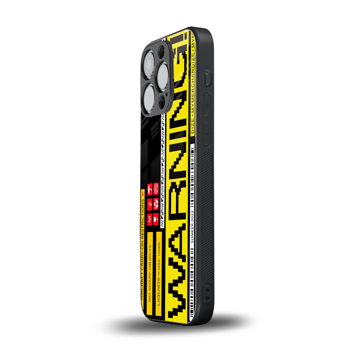 warning back phone cover | glass case for iphone 14 pro