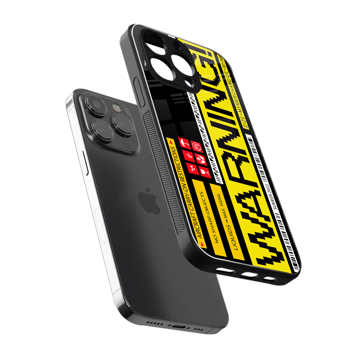 warning back phone cover | glass case for iphone 14 pro