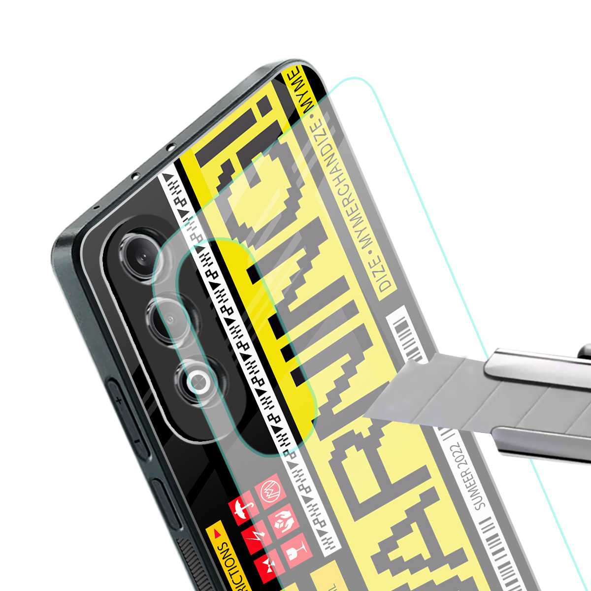 warning back phone cover | glass case for oneplus nord ce 4