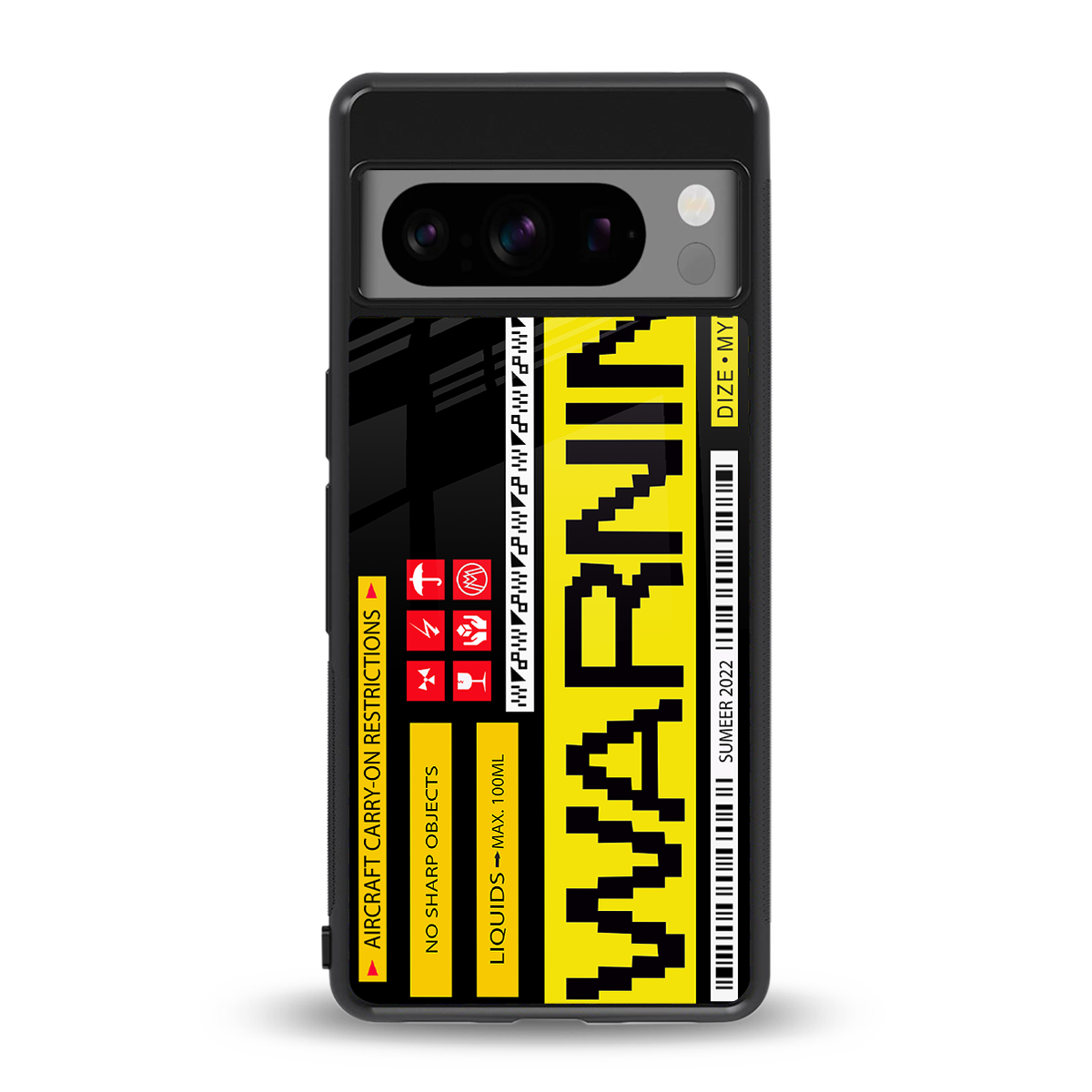 warning back phone cover | glass case for google pixel 8 pro