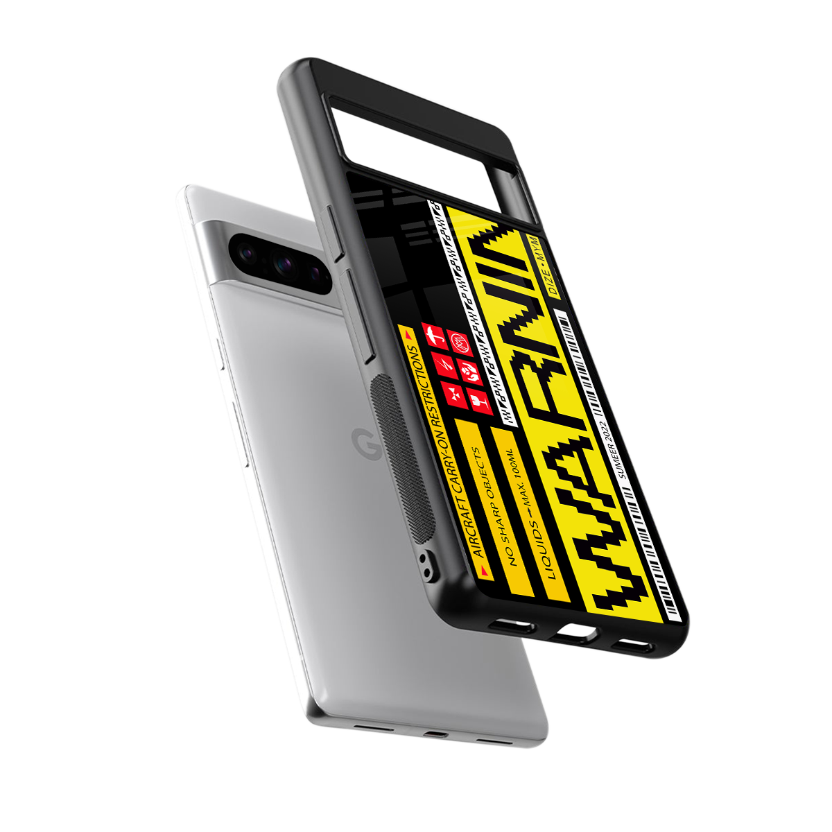 warning back phone cover | glass case for google pixel 8 pro