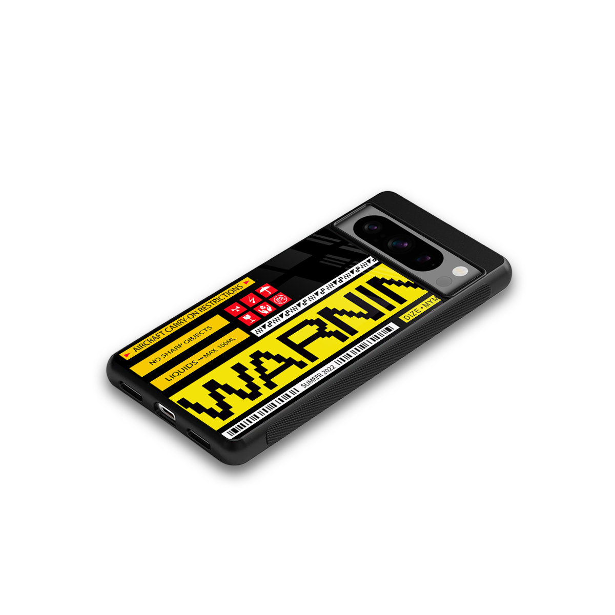warning back phone cover | glass case for google pixel 8 pro