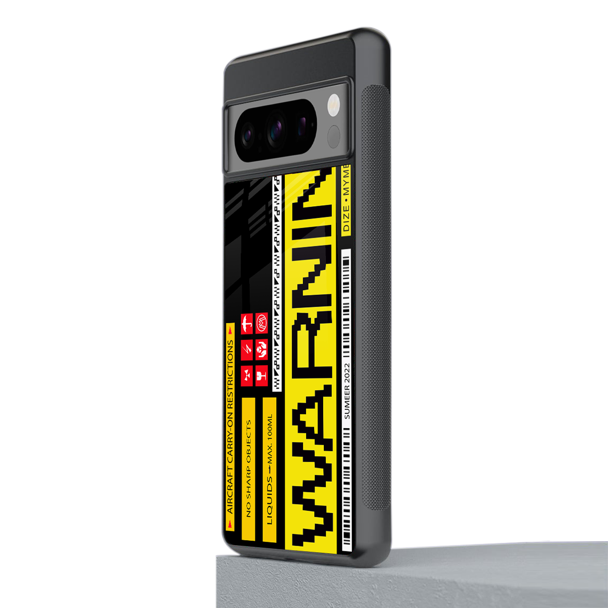 warning back phone cover | glass case for google pixel 8 pro