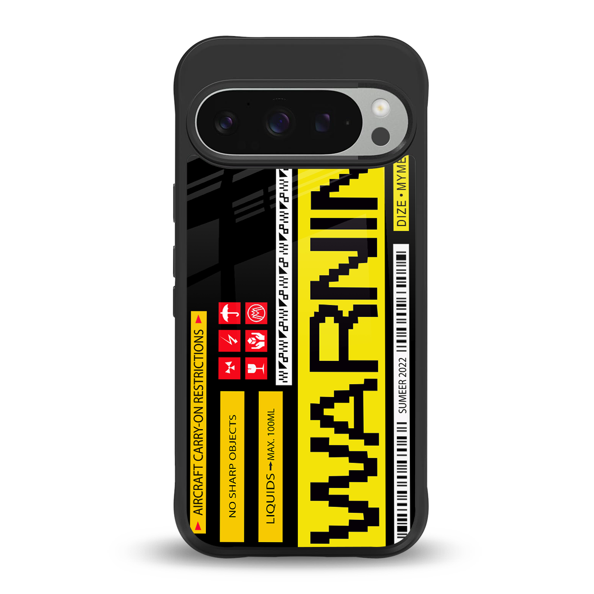 warning back phone cover | glass case for google pixel 9 pro xl