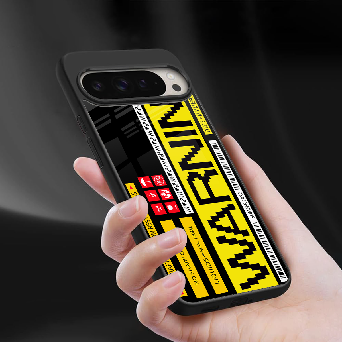 warning back phone cover | glass case for google pixel 9 pro xl