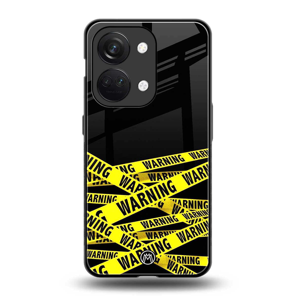 warning tape back phone cover | glass case for oneplus nord 3