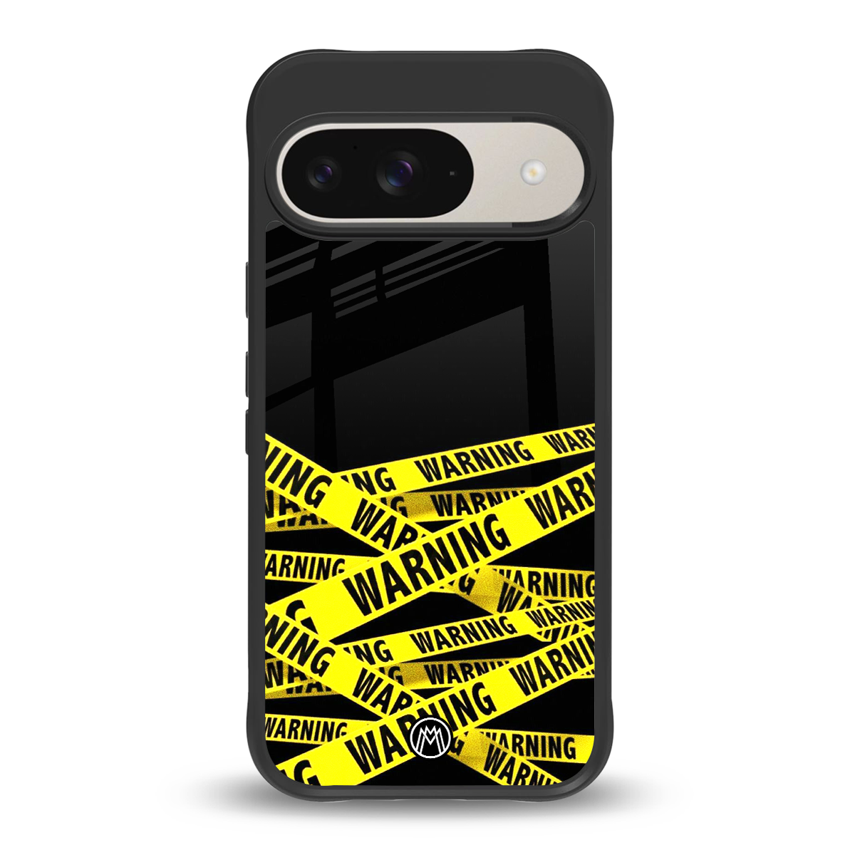 warning tape back phone cover | glass case for google pixel 9
