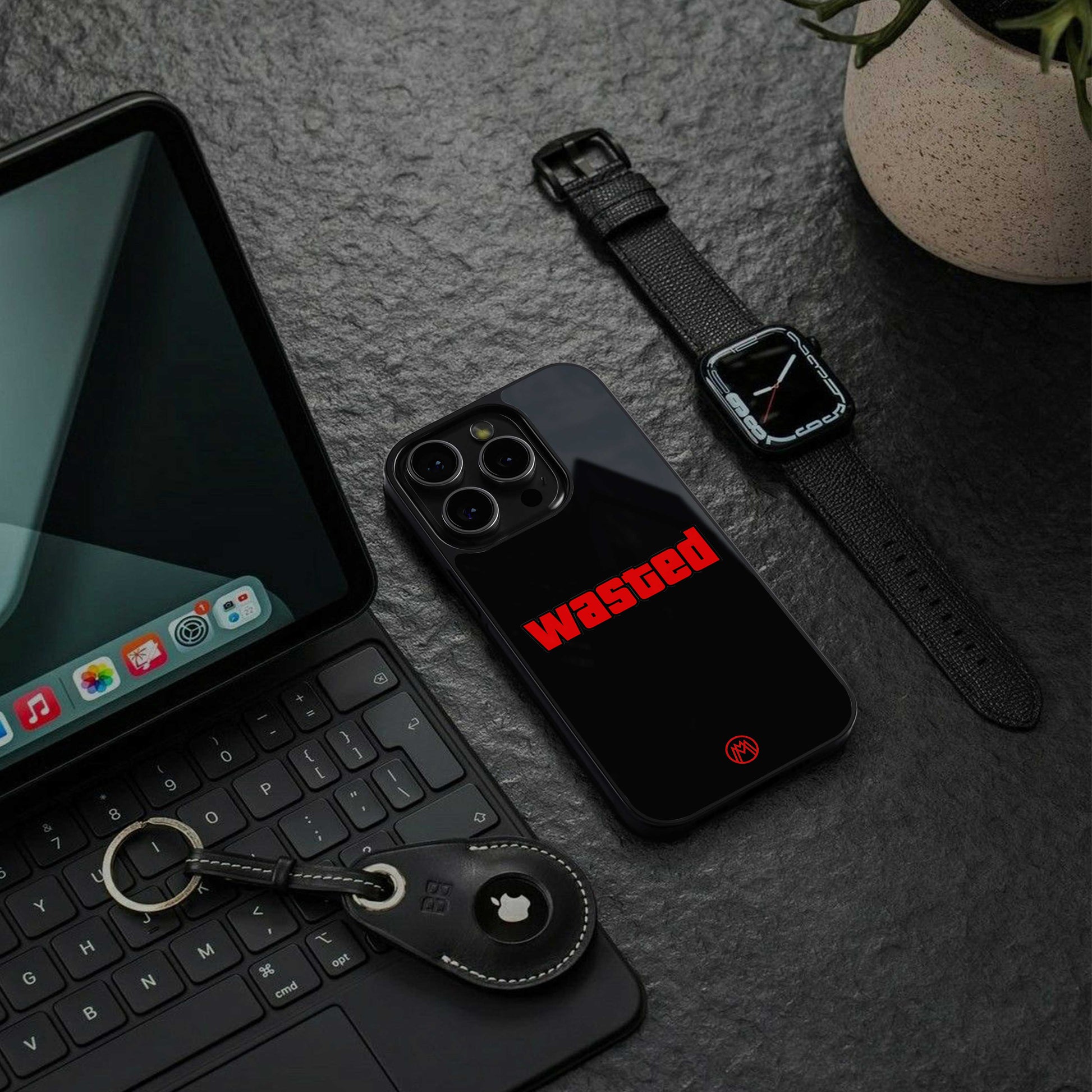 wasted back phone cover | glass case for iphone 14 pro max