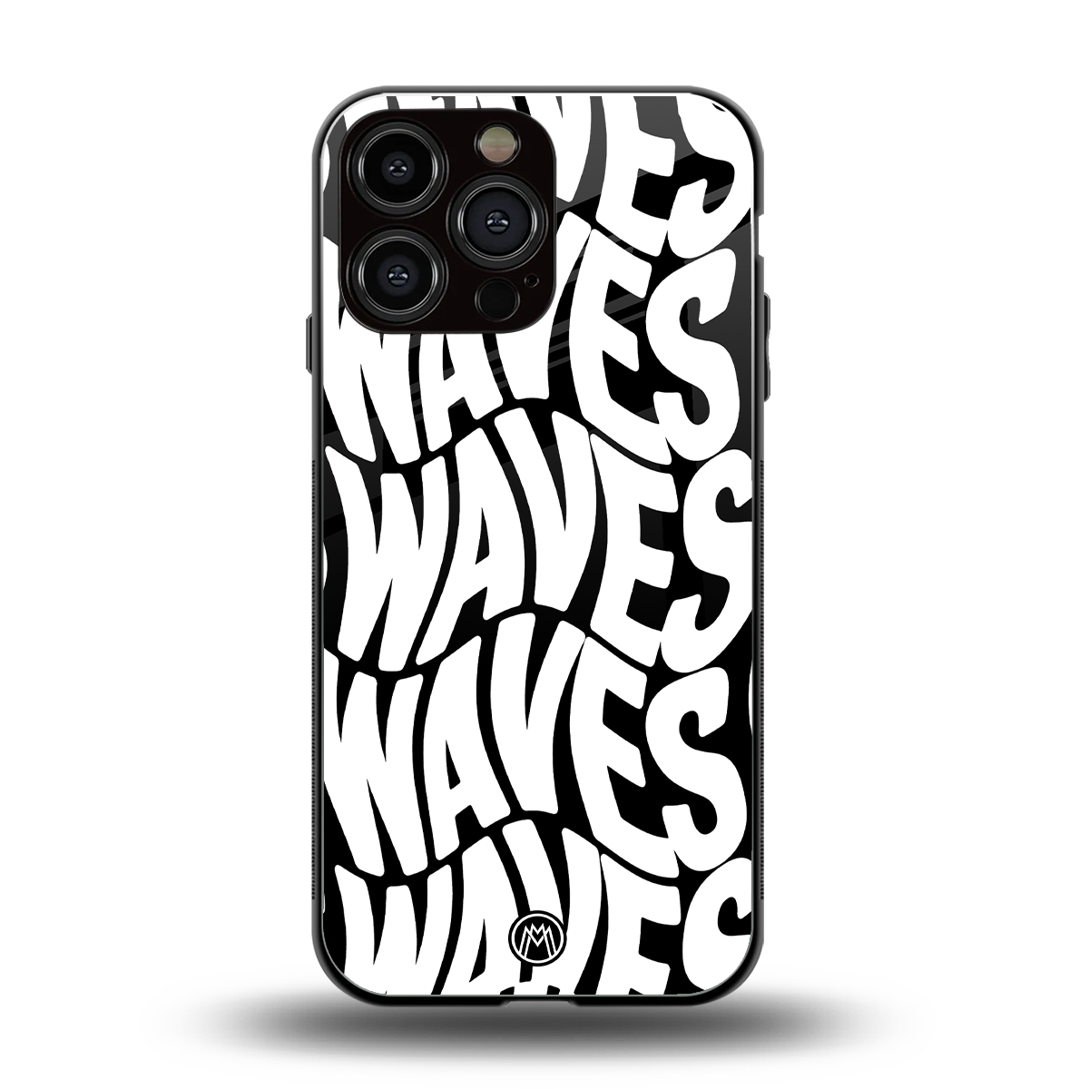waves back phone cover | glass case for iphone 16 pro max