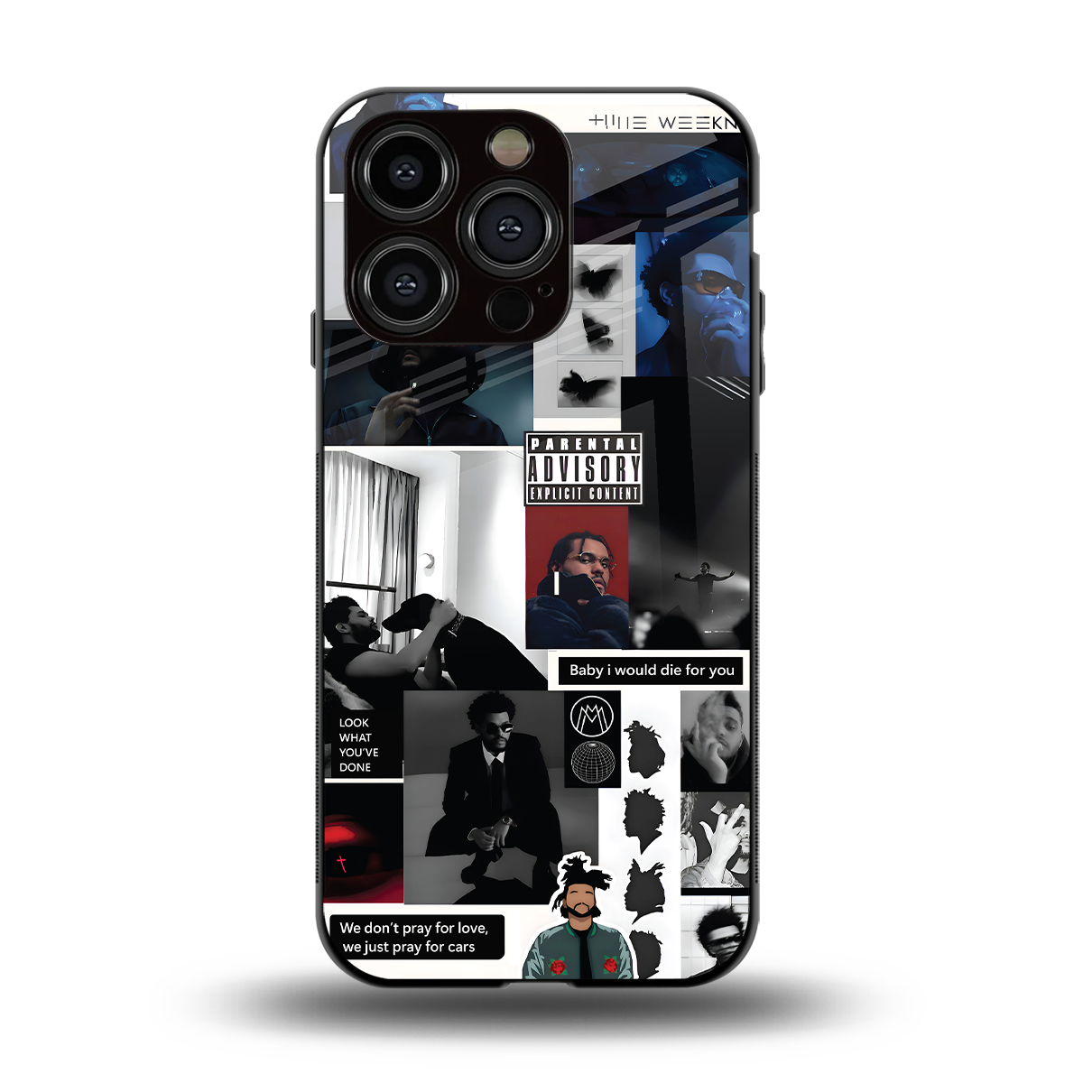 weeknd blend back phone cover | glass case for iphone 14 pro