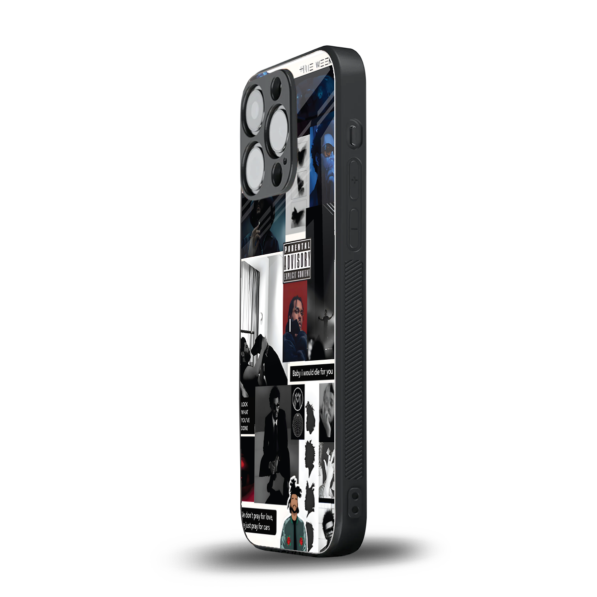 weeknd blend back phone cover | glass case for iphone 14 pro