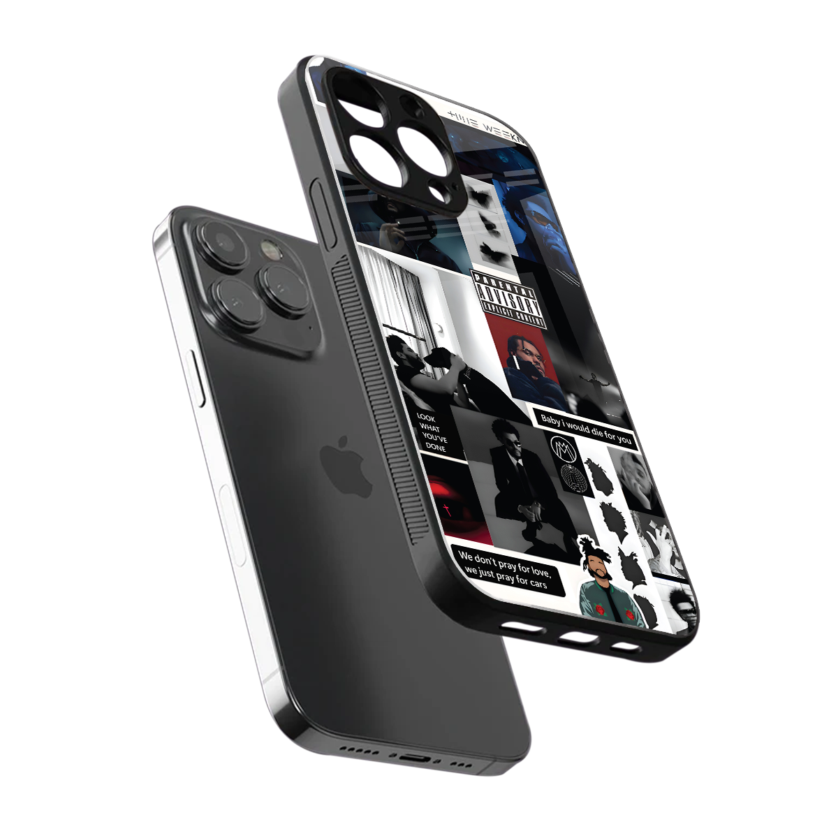 weeknd blend back phone cover | glass case for iphone 14 pro