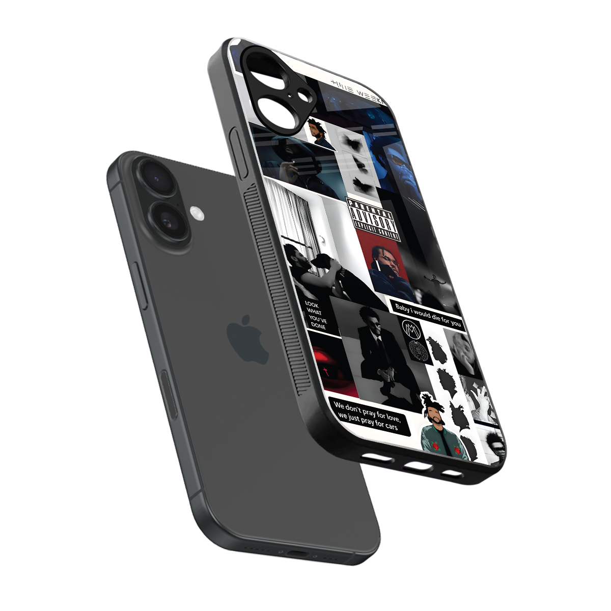 weeknd blend back phone cover | glass case for iphone 16