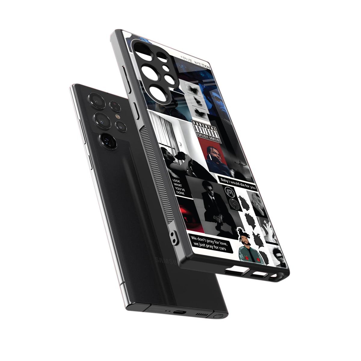 weeknd blend back phone cover | glass case for samsung galaxy s24 ultra