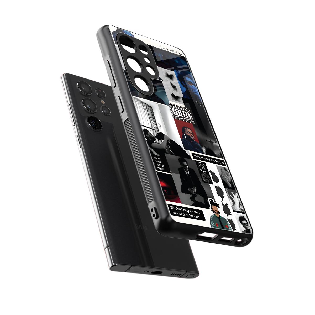 weeknd blend back phone cover | glass case for samsung galaxy s25 ultra