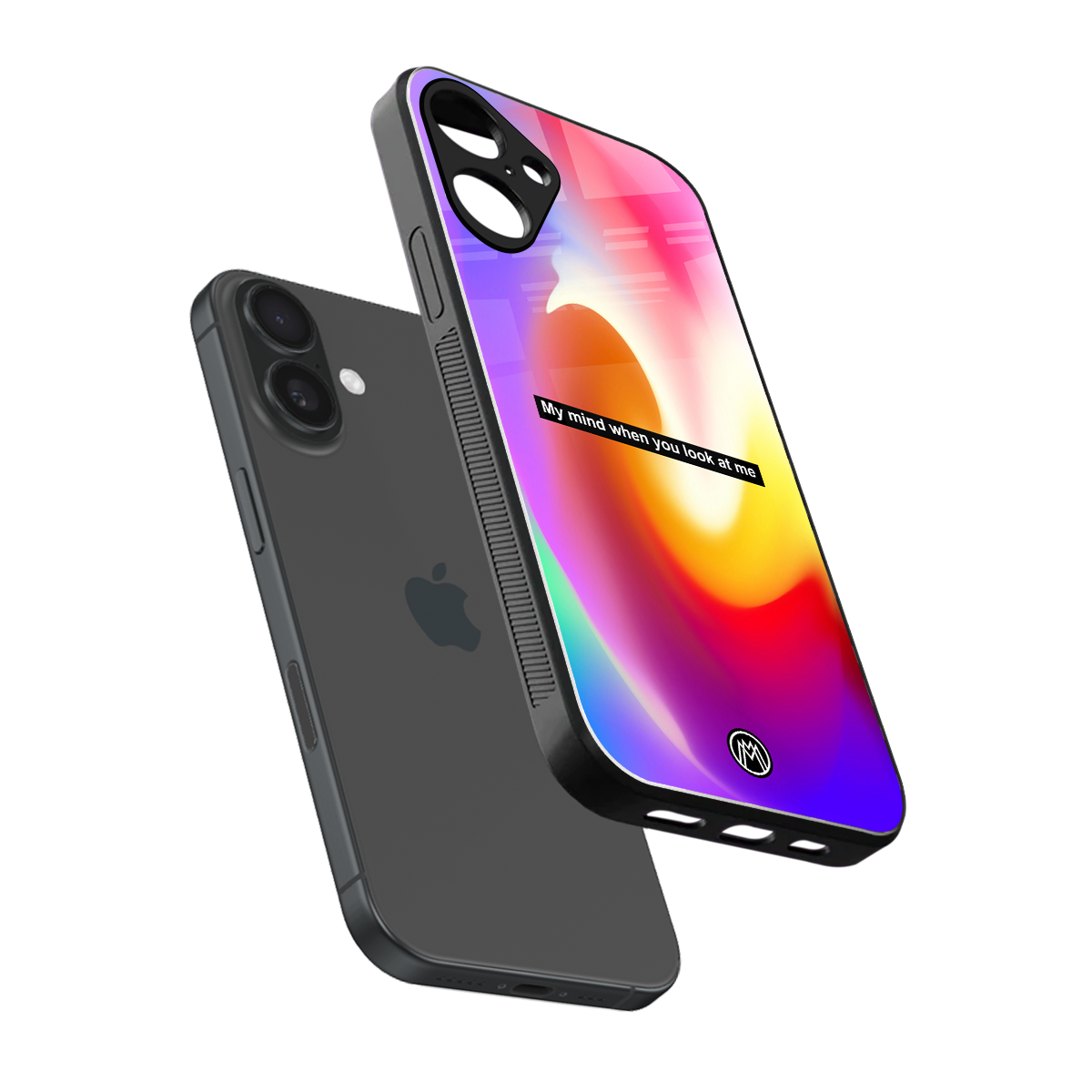 when you look at me back phone cover | glass case for iphone 16 plus