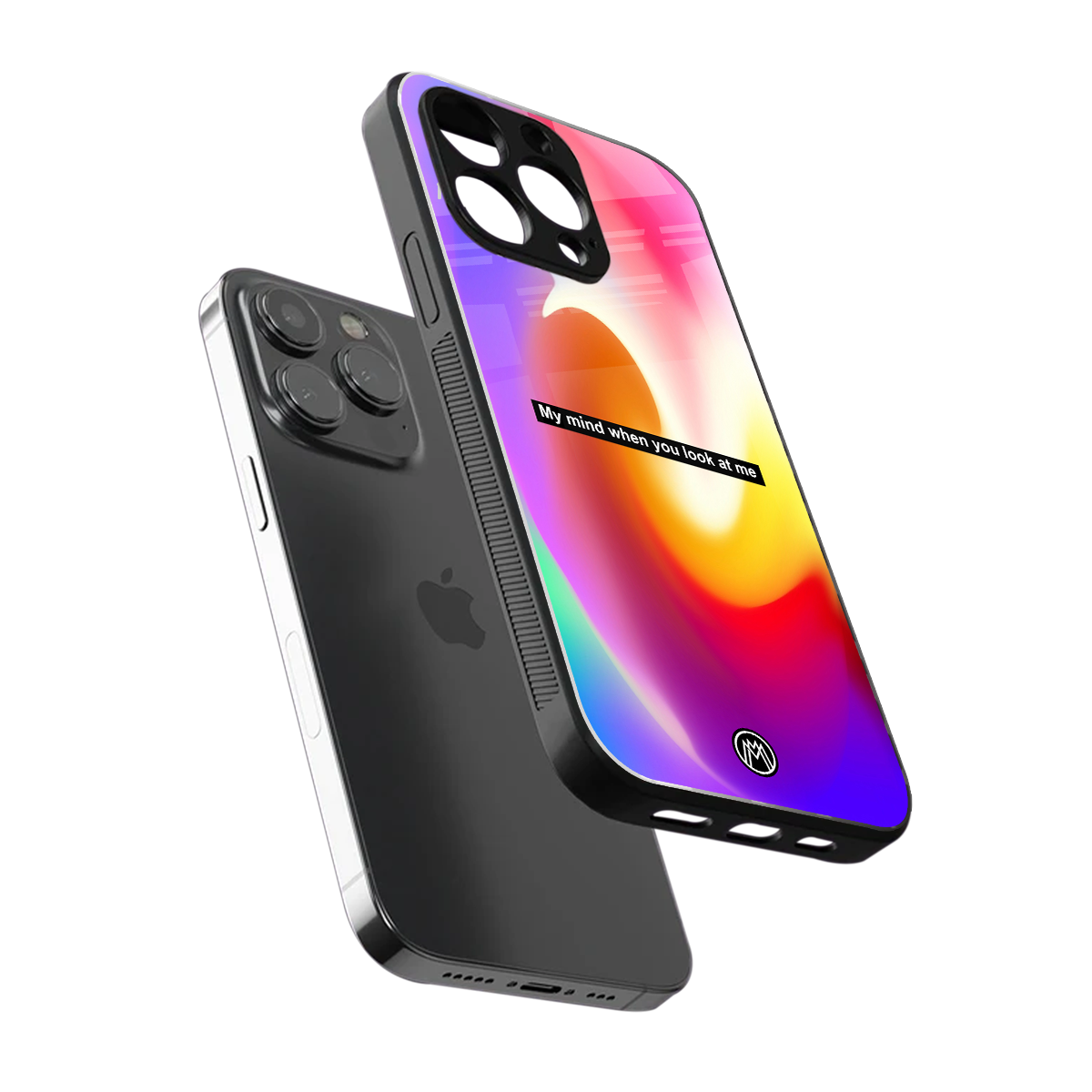 when you look at me back phone cover | glass case for iphone 16 pro max