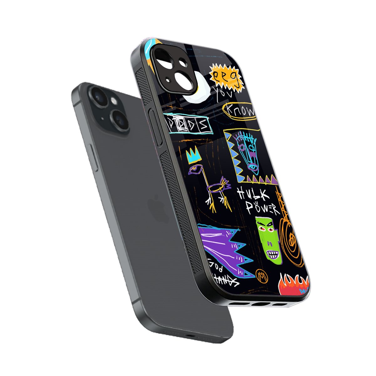 whimsy back phone cover | glass case for iphone 15 plus