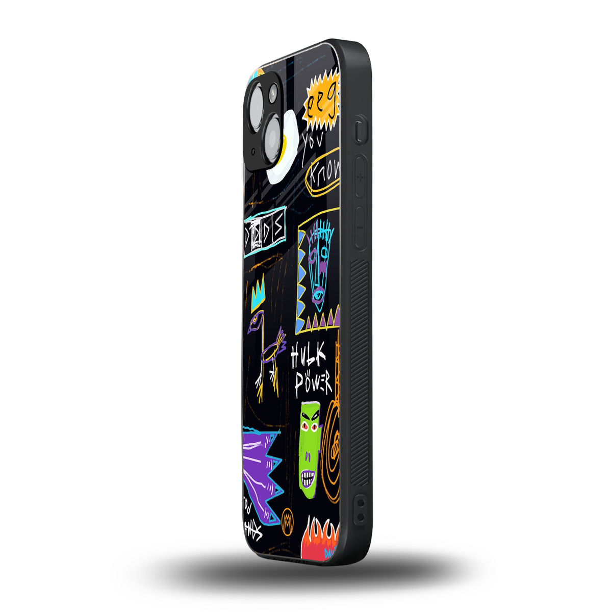whimsy back phone cover | glass case for iphone 15 plus
