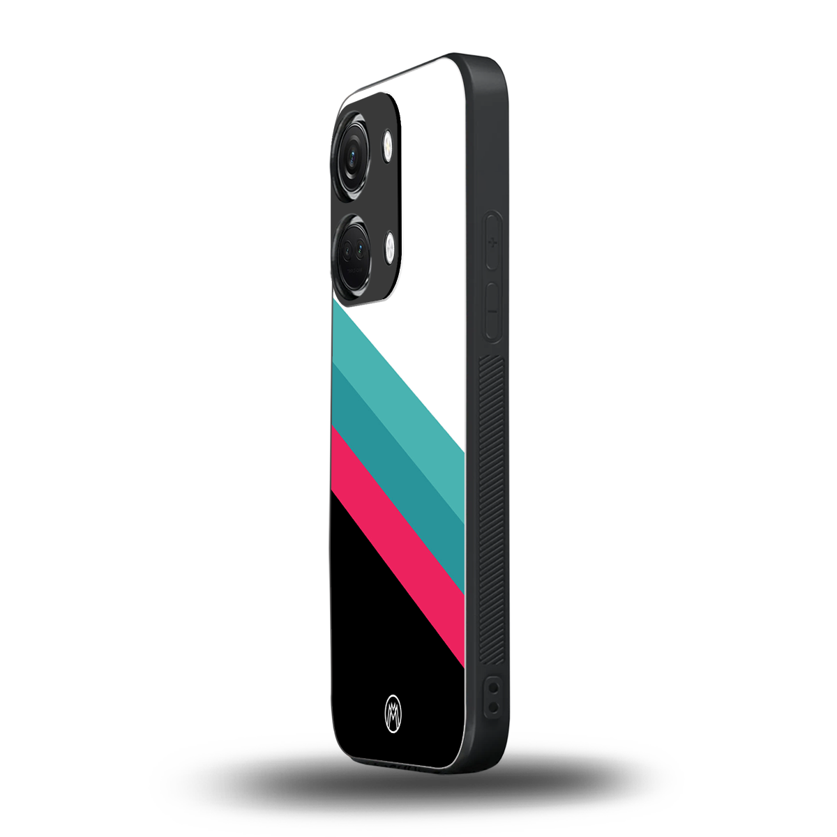 white green red pattern stripes back phone cover | glass case for oneplus nord 3