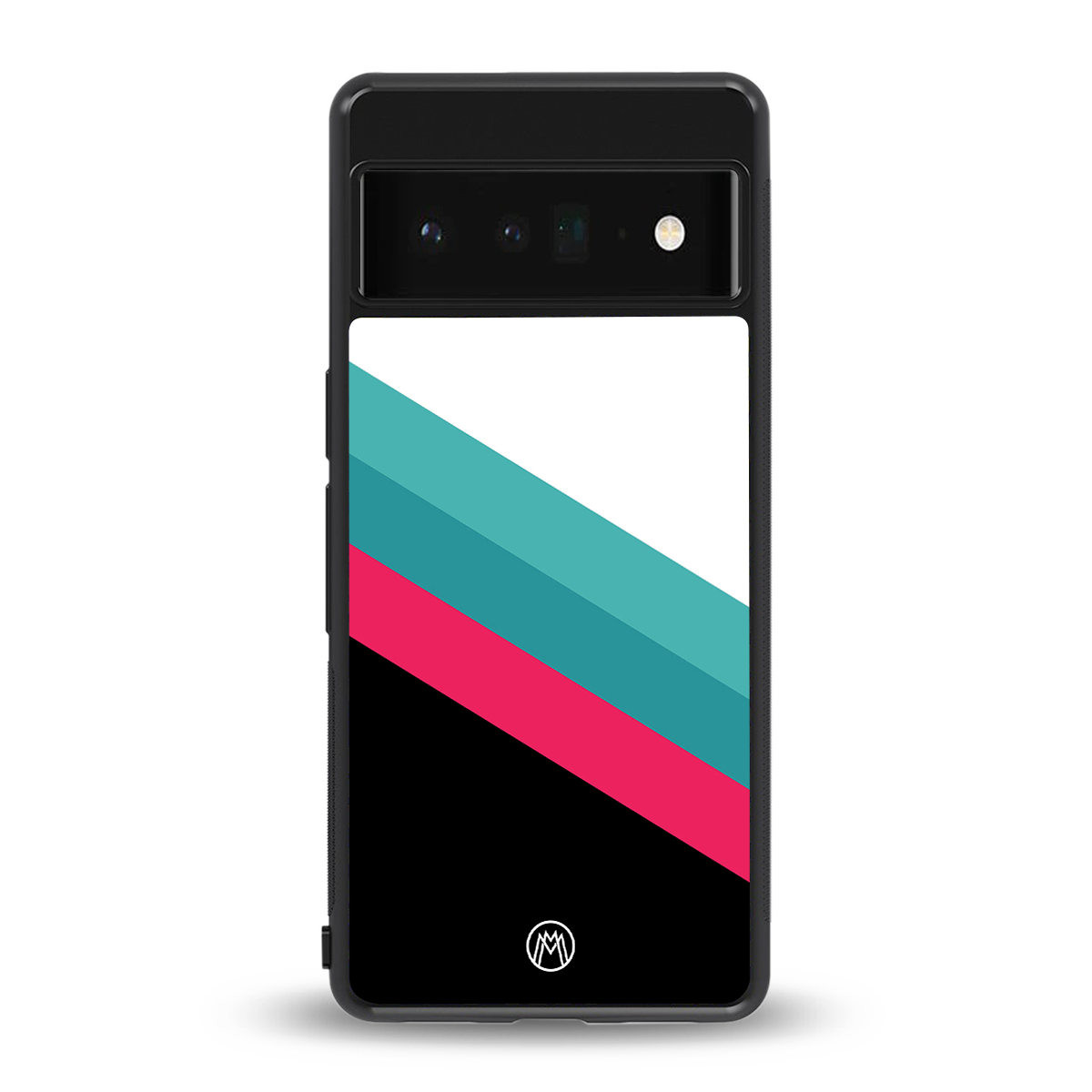 white green red pattern stripes back phone cover | glass case for google pixel 6 pro