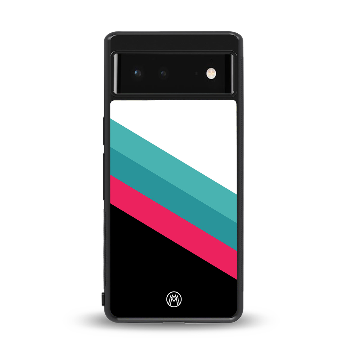 white green red pattern stripes back phone cover | glass case for Google Pixel 6A