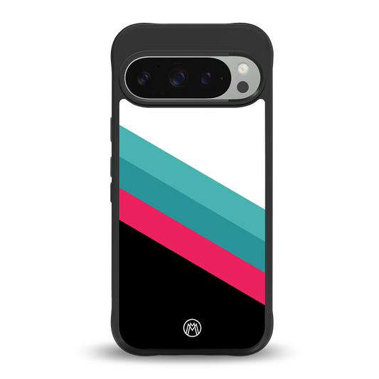 white green red pattern stripes back phone cover | glass case for google pixel 9 pro