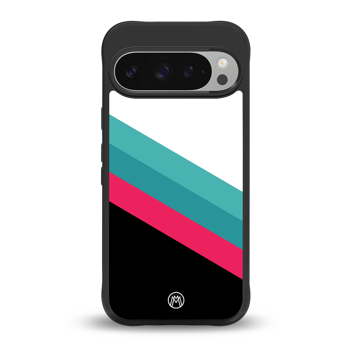 white green red pattern stripes back phone cover | glass case for google pixel 9 pro