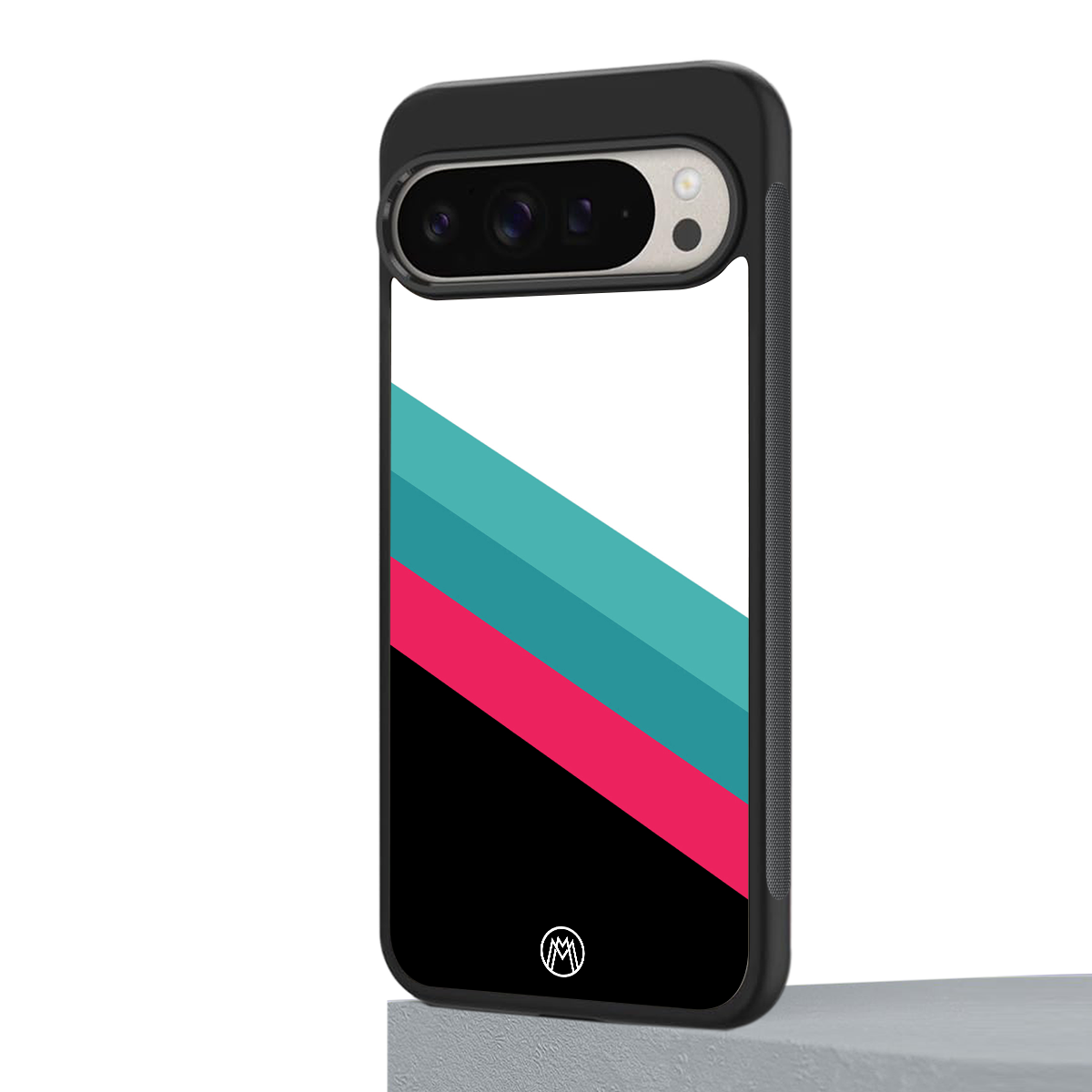 white green red pattern stripes back phone cover | glass case for google pixel 9 pro