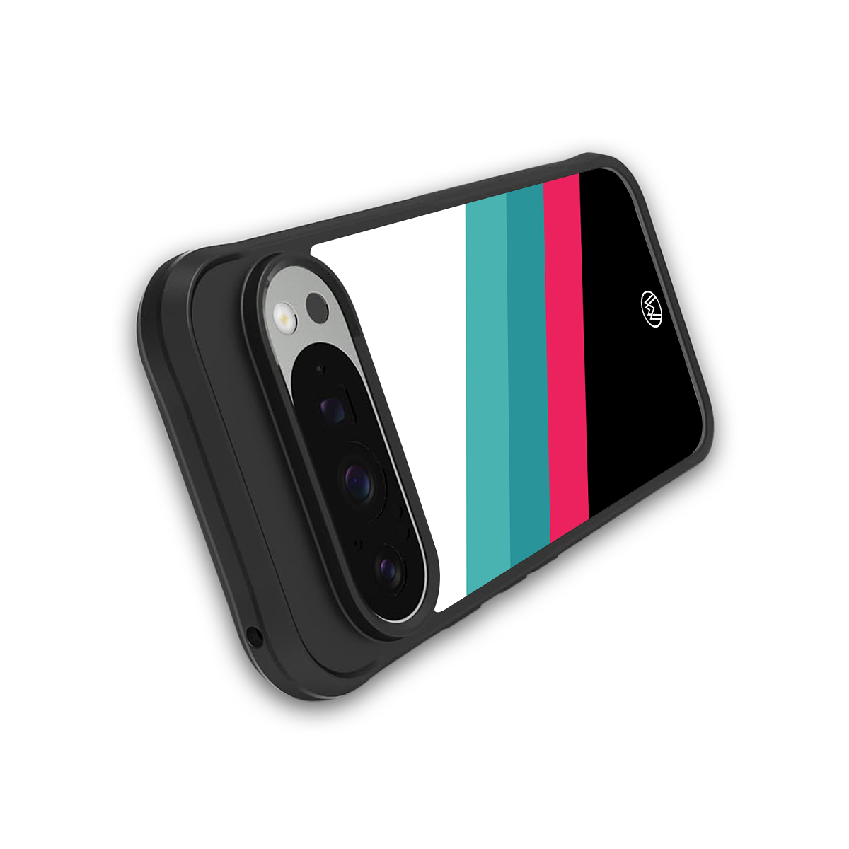 white green red pattern stripes back phone cover | glass case for google pixel 9 pro