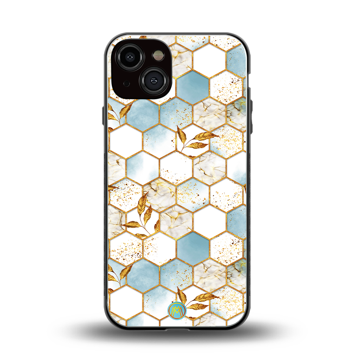 white marble tiles back phone cover | glass case for iphone 13