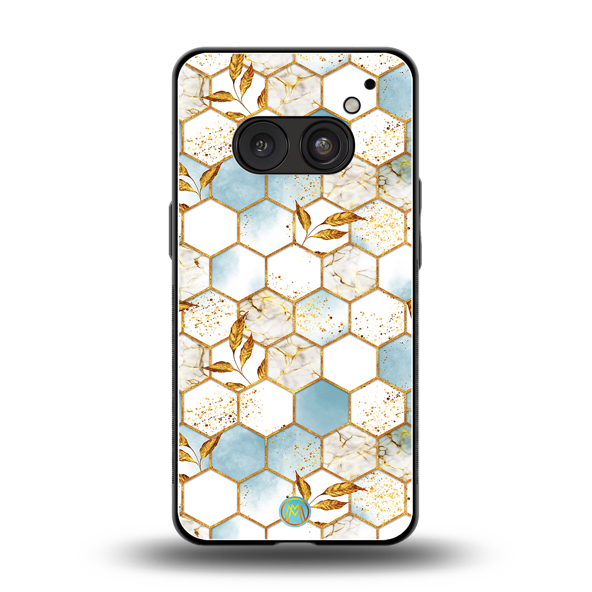 white marble tiles back phone cover | glass case for nothing phone 2a