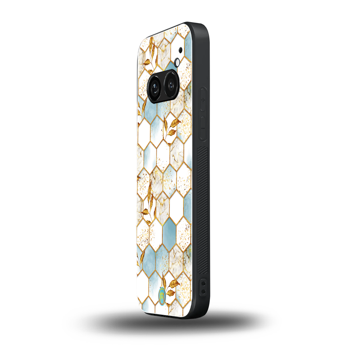white marble tiles back phone cover | glass case for nothing phone 2a