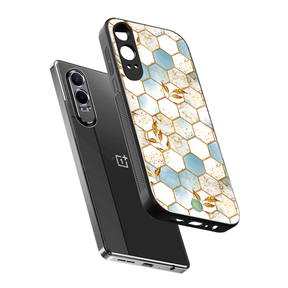 white marble tiles back phone cover | glass case for oneplus nord ce 4 lite
