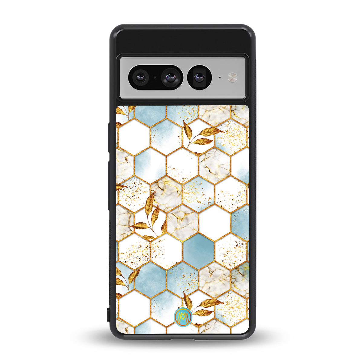 white marble tiles back phone cover | glass case for google pixel 7 pro