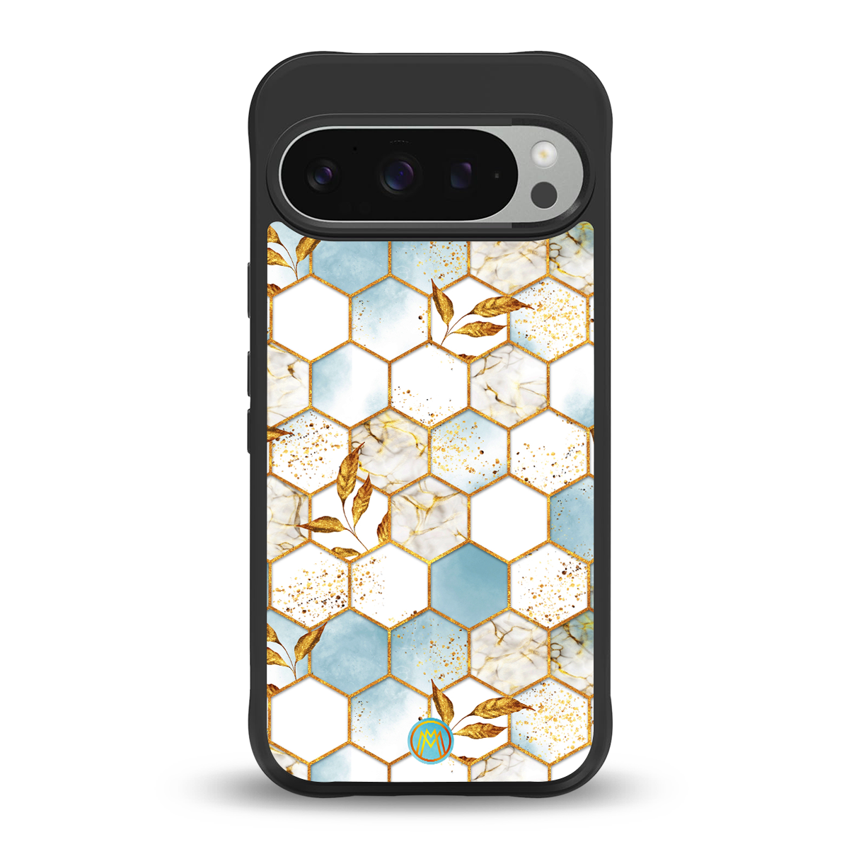 white marble tiles back phone cover | glass case for google pixel 9 pro