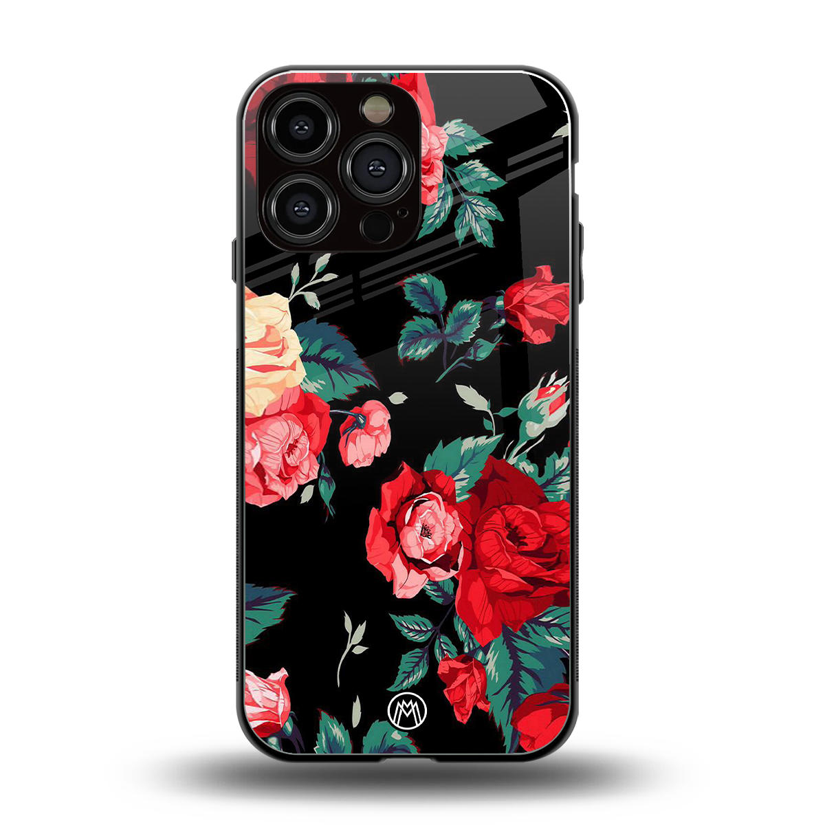 wildflower back phone cover | glass case for iphone 13 pro max