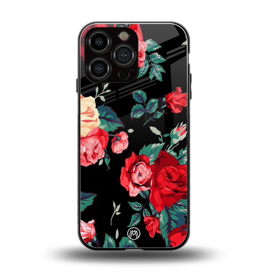 wildflower back phone cover | glass case for iphone 13 pro max