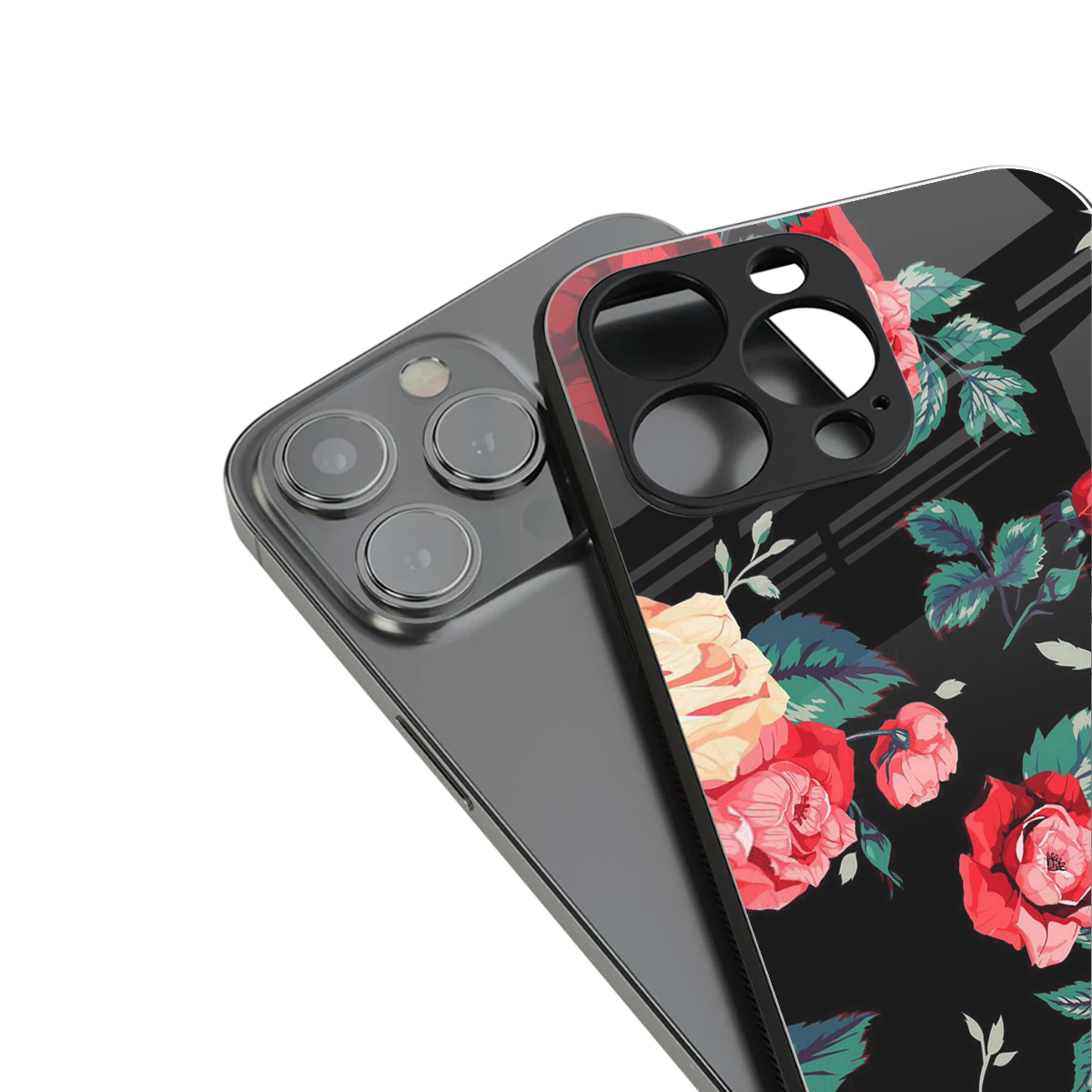 wildflower back phone cover | glass case for iphone 13 pro max