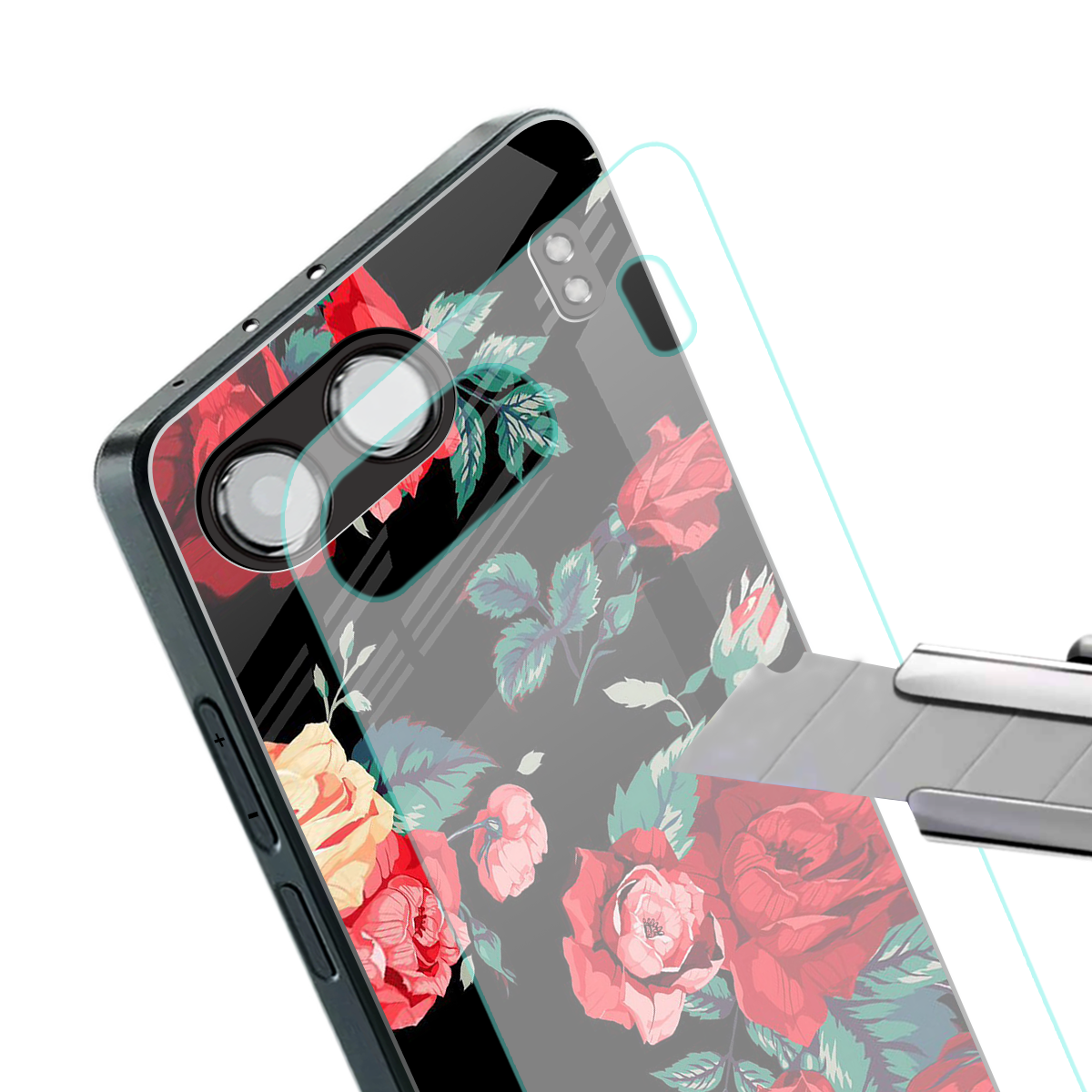 wildflower back phone cover | glass case for oneplus nord 4